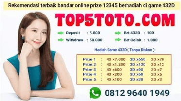 Togel Prize 12345
, Top5toto Bandar Togel Online Terpercayay Top5toto Hadir Selalu Hadiah Prize 5 Top